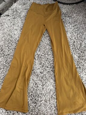 aerie Mustard Flare Wide-Leg leggings